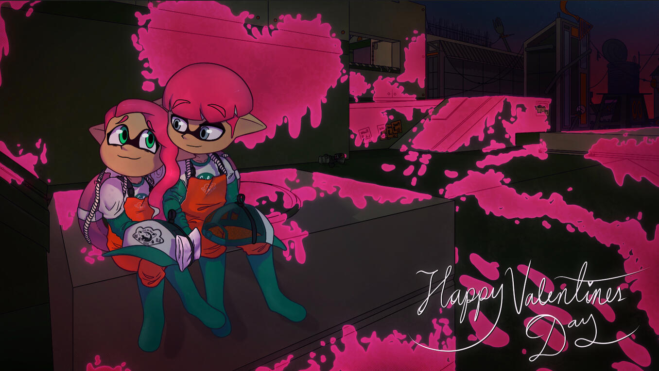 Fullbody x2 Valentines Commission with bg